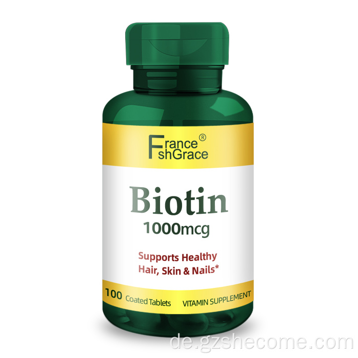Biotin unterstützt Vitamin -Tabletten mit gesundem Haar schnell Freisetzung